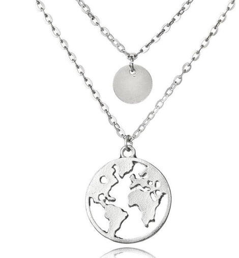 World Map Necklace